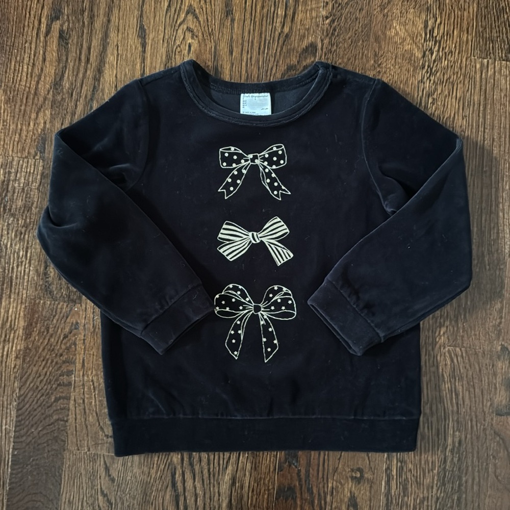 FIRST IMPRESSIONS Kids Bow Design Sweatshirts - Black & White - Sz 4T - Picture 2 of 10